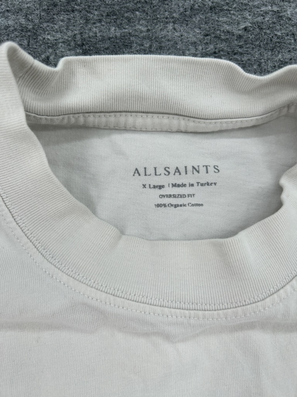 AllSaints Oversized Sleeveless Graphic Shirt White XL Men London Logo Distressed - Picture 2 of 10